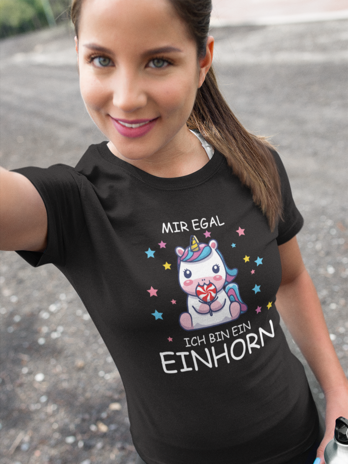 Mir egal ich bin ein Einhorn Frauen FUn Shirt